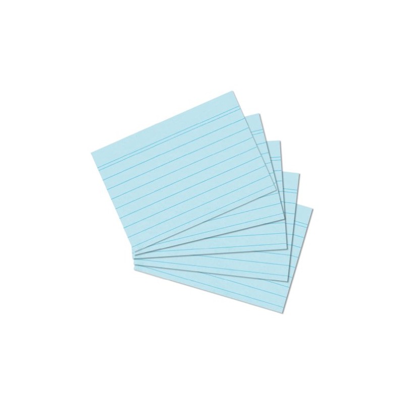 Herlitz 10836187 Index Cards A5 Lined Blue Pack of 100
