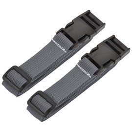 sourcing map Utility Strap with Buckle 1x40 Inch Polyester Quick Release Adjustable Belt for Travel Outdoor Bag Luggage Packing (Gray, Pack of 2)