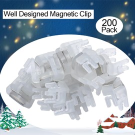 AMIPEPE 200Pcs Magnetic Christmas Light Clips, C9/E17 Socket Magnet Holiday Lights Clips for Outdoor String Lights, Patio Lights, Rope Lights Shingle Gutter Roof Fence Metal Surface