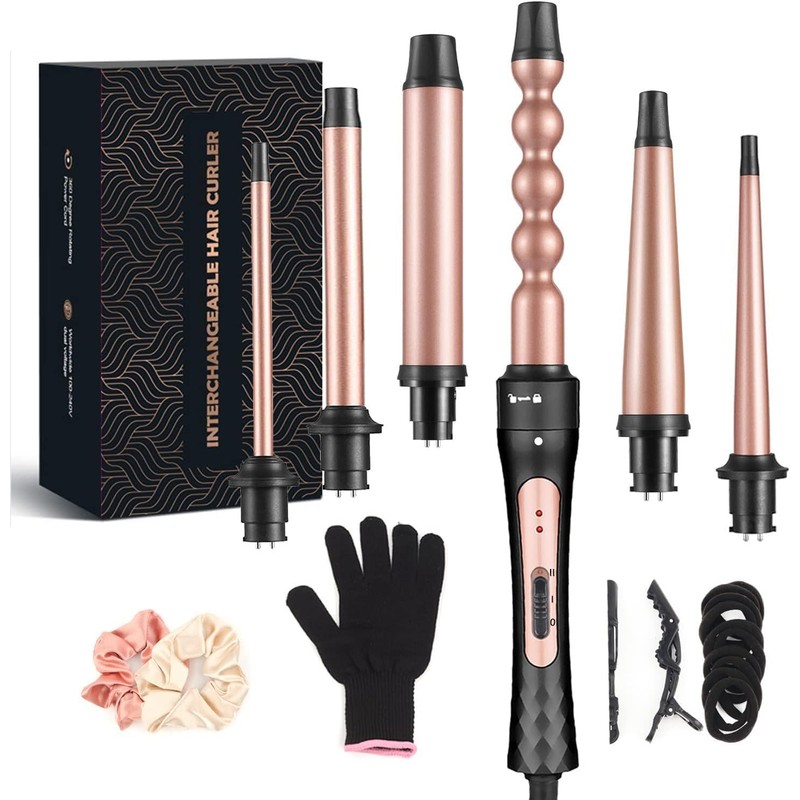 6 in 1 Curling Iron, Professional Curling Wand Set, Fast