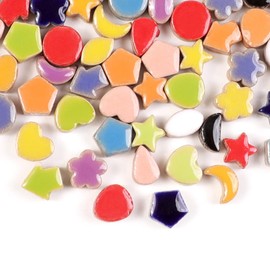 1cm Micro Ceramic Mosaic Tiles for Kids DIY Craft Bulk, Micro Mosaics Pieces suplplies fo Making Mosaic for DIY Craft Photo Frame Kits, Plant Pot, Vases etc.