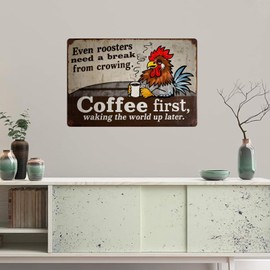 Seeyoo - Letrero retro de lata – Arte de pared de metal clásico para el hogar, bar, cafetería, cochera u oficina, duradero, resistente al color y a la intemperie, idea de regalo pensada para cualquier