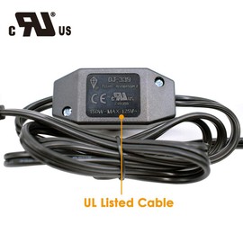 2Pack UL Listed Rotary Dimmer Switch with1.5m/5.0ft Extension Power Cord for Halogen and Incandescent Bulbs lamp, Compatible with LED dimmable Lights