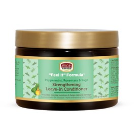 African Pride Feel It Formula Strengthening Leave-In Cream | Leave-In Conditioner & Hair Mask with Peppermint, Rosemary & Sage | Nourishes, Promotes Hair Growth, Frizz Control | 12 oz