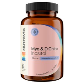 Nutravia Myo D-Chiro Inositol 2000 mg + D-Chiro Inositol 50 mg en Relación 40:1 - Folato 400 mcg (Acido Folico) L-Metilfolato (L-5-MTHF) - Myo Inositol Vitaminas para Mujer - 90 Capsulas Veganas