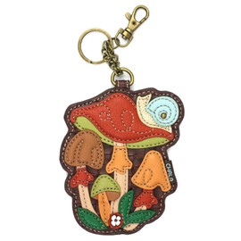 CHALA Plant Life Collection Women's Decorative Key Fob/Coin Purse Accessory - Brown Mushrooms
