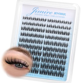 JIMIRE Wispy Lash Clusters Natural Eyelash Clusters Manga Individual Eyelashes 8-16MM Spiky Lash Extensions Easy to Apply Beginner Friendly DIY Cluster Lashes at Home