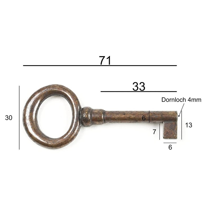 Furniture Key Antique Style Furniture Burnished Replacement Key Blank Patina