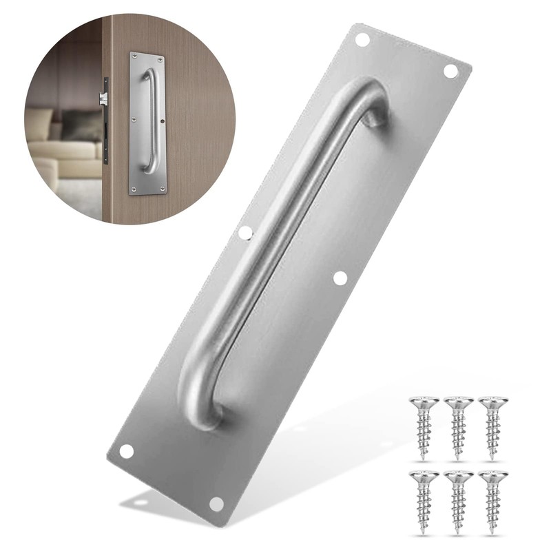 Sliding Door Handle,Fire Door Push Plate and Pull Handle,11.8x3.1inch Stainless