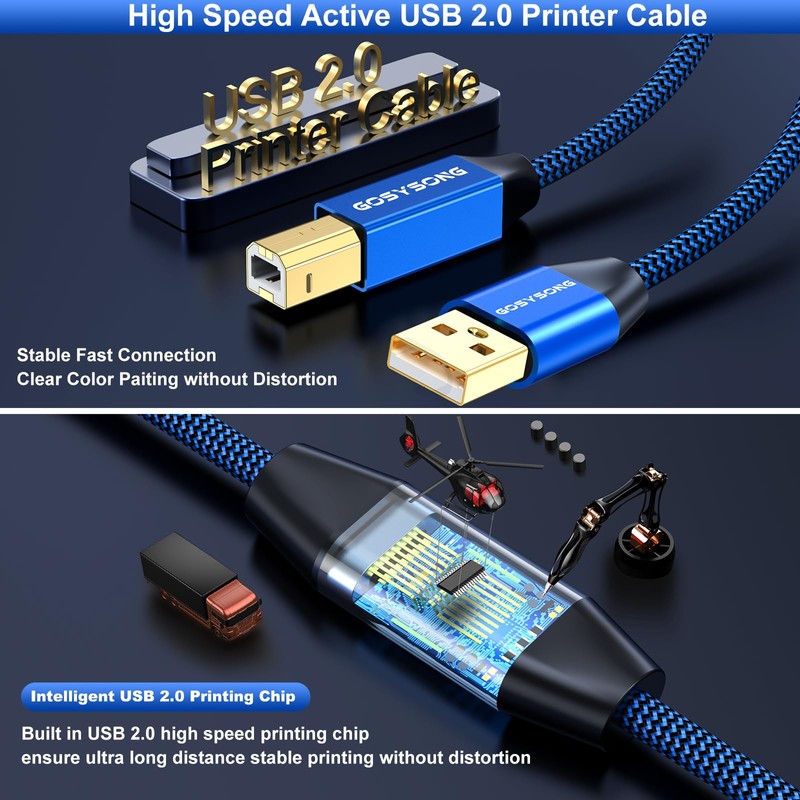 GOSYSONG 40ft Active USB A to B Cable - High
