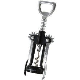 FM PROFESSIONAL Fmprofessional Lever Corkscrew, Stainless Steel, Black, Stainless Steel, Black, 23 x 12 x 4 cm