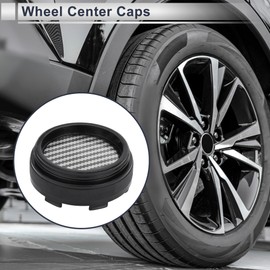 RATCHROLL 4 Pc Universal Wheel Center Caps Hub Caps Rim Center Caps OD: 60mm / 2.36" Black Plastic for Ford for Chevy with Black Carbon Fiber Pattern Sticker