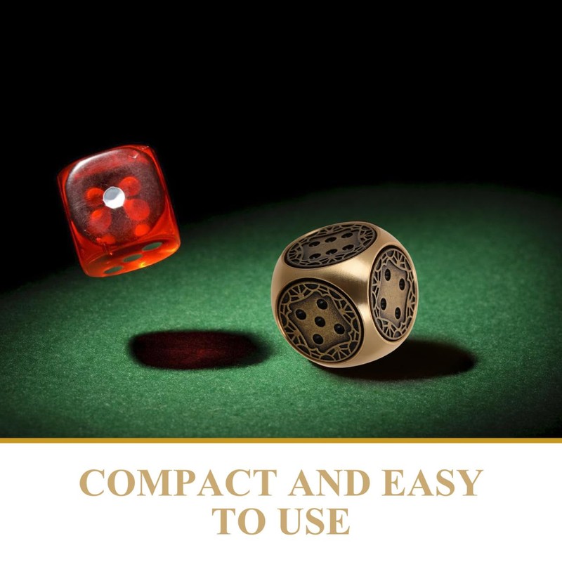 Vaguelly Set Brass Dice, Antique Dice, Metal Dice, Golden