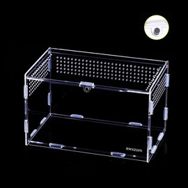 AWXZOM Magnetic Acrylic Case, micro habitat small Tarantula Enclosure enclosure for arboreal Tarantula Scorpion Sling Lizards Mantis Snake Gecko jumping spider snail Insect Isopods (7.8*4.7*4.7inch)