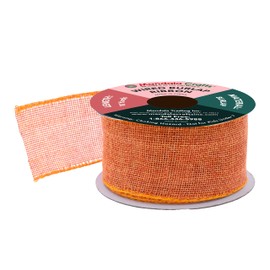 Mandala Crafts Cinta de arpillera naranja con alambre para corona, cinta de arpillera rústica de yute natural naranja con alambre de 2 pulgadas de ancho y 10 yardas para boda, otoño, árbol de día festivo
