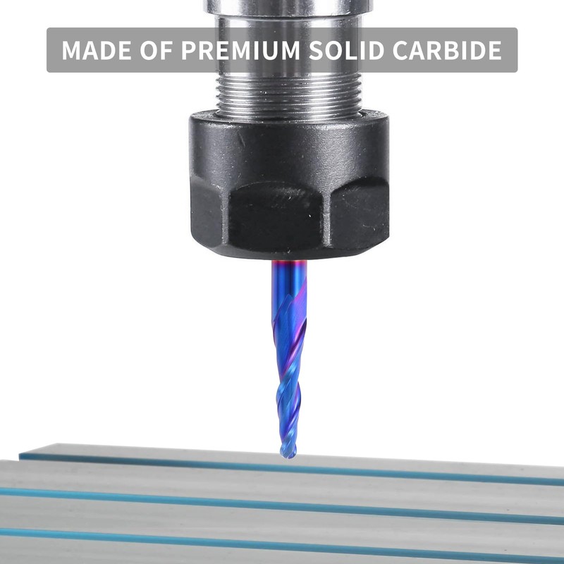 EANOSIC Tapered Ball Nose Router Bit 1/4" Shank, 1/8" Tip