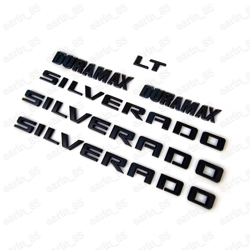 GM 19-25 Silverado Duramax Tailgate Letter Emblem Nameplate LT Kit