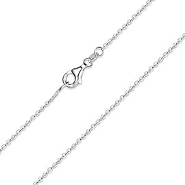 Materia #K30 Fine Anchor Chain 925 Sterling Silver – 1.2 mm Necklace Silver Available in 40 45 50 55 60 70 80 cm, Sterling Silver, No Gemstone