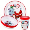 Christmas Xmas 3pcs Reusable Bicolor Premium Kids Dinner Tableware Set