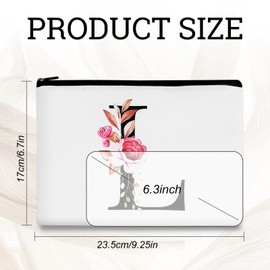 Funincrea Brief Blumen Reisen Make Up Tasche Segeltuch Make Up Organizer Kosmetiktasche mit Reißverschluß, 24 x 17 cm Leichtgewicht Kosmetik Organizer für die Aufbewahrung von Kosmetika (L)