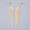 Elegant Long Tassel Rhinestone Earrings, Dazzling Alloy Drop Dangle Earrings