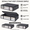 2 Pack Under Bed Storage Bags with Clear Window and