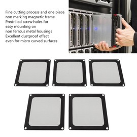 5PCS 90mm PC Fan Dust Filters, Soft Magnet Nylon Frame, Computer Fan Grills, Dust Mesh, Case Dust Cover, Computer Mesh, PC Cooling Filter for Power Supply, Air Vents