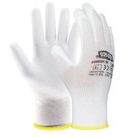 EXBRIECO Professional Work Gloves, 3, 6 or 12 Pairs Protective Gloves, Nylon and Polyurethane, Tactile Precision, Breathable, Elastic, Durable, for Construction, Mechanics, PPE