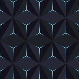 FunStick Navy Blue Peel and Stick Wallpaper Modern Dark Blue Cube Geometric Wallpaper for Bathroom Bedroom Accent Wall Decor Self Adhesive Abstract Blue Removable Contact Paper Waterproof 17.5"x118"
