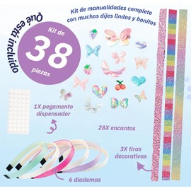 Kit de Decoración para el Cabello, 6 Diademas DIY para Niñas, Set de Decoración DIY Hecho A Mano, Mejor Regalo Creativo Para Niñas (Libélulas)