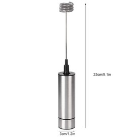 AUNMAS Milchaufschäumer, 23x3cm Batteriebetriebener Schneebesen aus Edelstahl Kaffeerührer Mixer Blender Home Küchenutensilien