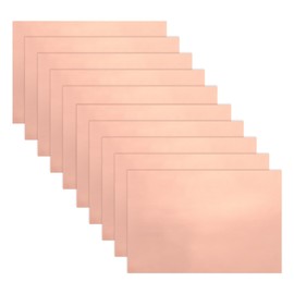 sourcing map Double-Sided Conductive Copper Foil Sheets 300 x 200 x 0.08mm High Conductivity Copper Foil Tape for Guitar Grounding, Stained Glass, Electronics, Crafts 10 Pcs