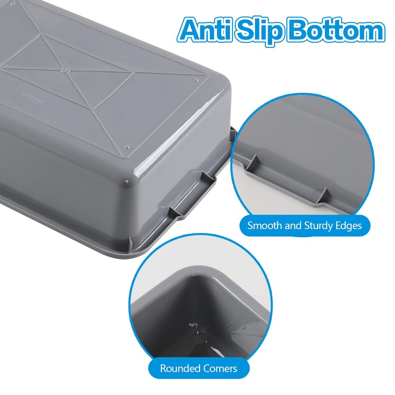 Cand 8 Liter Grey Plastic Bus Tubs, Small Commercial Bus