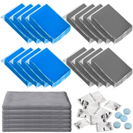 Aurelema 32 Pcs Car Clay Bars Auto Detailing Synthetic Lubricant Kit 1600g Clay Bar 10 Pack Clean Bar Lubricant Tablets 6 Microfiber Towel for Car Detailing Washing (Blue,Grey)