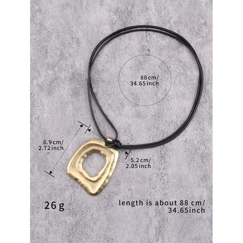Jeniiahua Vintage Pendant Necklace Women Black Gold Gothic Boho Necklace