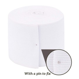 Benecreat Total Length 3.2 ft (8 m) Width 3.1 inches (80 mm), White Flat Rubber, Woven Rubber, Strong, Clothes, Rubber Belt, Replacement Band, For Sewing Handicraft Materials, Handmade