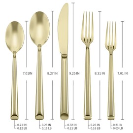 Kelenfer Champagne Gold Silverware Set 18/10 Stainless Steel Flatware Set, Hand Forged Mirror Finished Thick Handle Cutlery Set, 20-Piece Service for 4, Dishwasher Safe