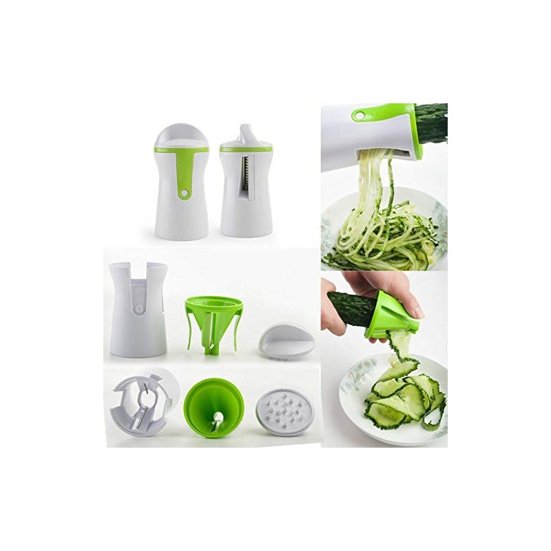 Vabiono Julienne Spiral Cutter Vegetable Spaghetti Cutter White/Green