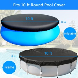 10ft Round Pool Cover 10 ft Round Frame Pool Covers Garden Outdoor Above Ground Swimming Pool Shades 120 in Hot Tub Canopy Backyard Adult Pool Accessories Rainproof Waterproof