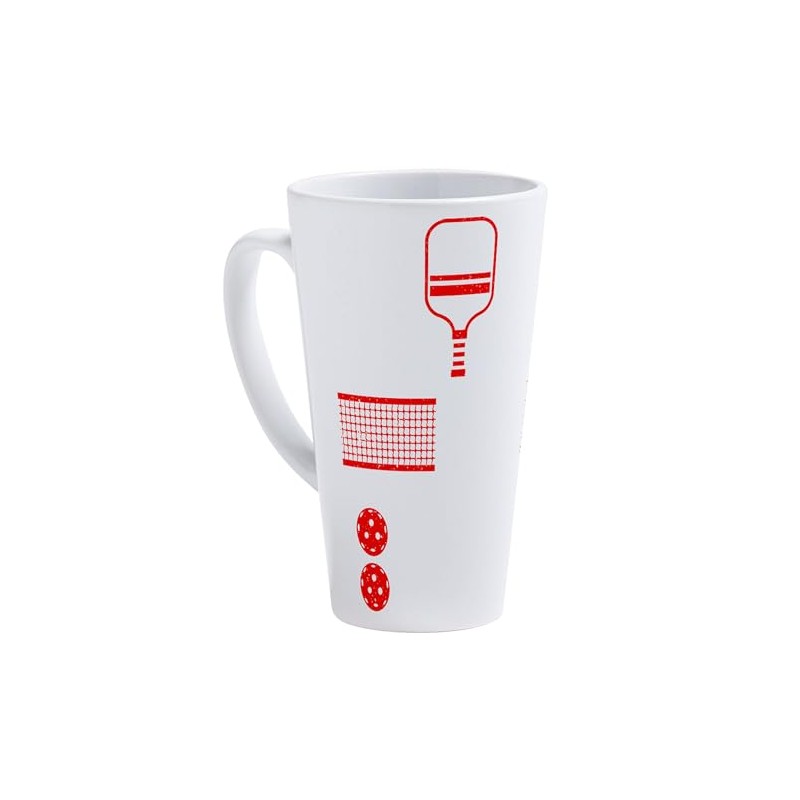 CafePress Paddle Kiss My Balls Pickleball Pl 17 oz Latte