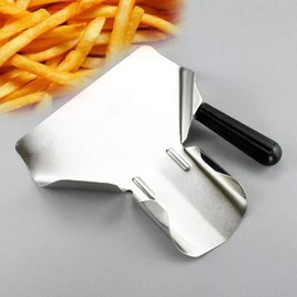 Stainless Steel French Fry Popcorn Scoop, Comerical Quick Fill Tool for Food Bags & Boxes, Multipurpose Utility Scooper for Bagger French Fries, Ice, Dry Goods(size:195 X 238mm)