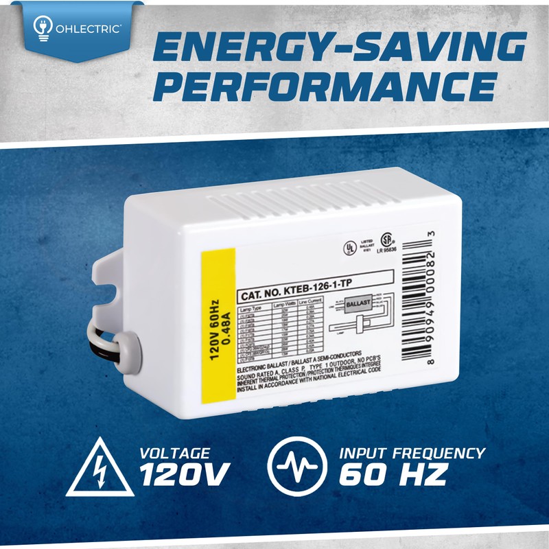 OHLECTRIC (2 Pack) Replacement for Keystone KTEB-126-1-TP CFL Electronic Fluorescent