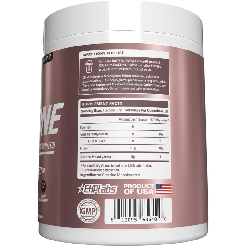 EHP Labs CREA-8 Creatine Monohydrate Powder - Unflavoured Creatine Powder