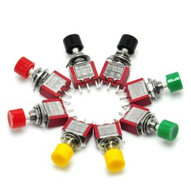 Gikfun AC 2A 250V/ 5A 120V NO/NC SPST Momentary Push Button Switch DIY Kit for Arduino (Pack of 8pcs) EK1926