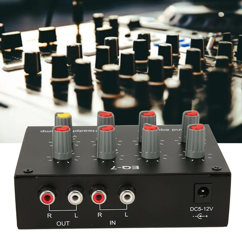 7 Band Equalizer,Input Output, Volume Adjustable, 2 Channels Car Equalizer
