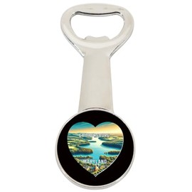 Gaithersburg Maryland Travel Souvenir Destination Heart Shape Design Magnetic Bottle Opener Single