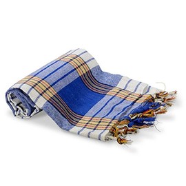 Hamam Towel in Classic Checked Blue/White