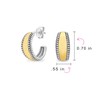 Lightweight Dome Round Caviar Bead Edge Two Tone Stud Hoop