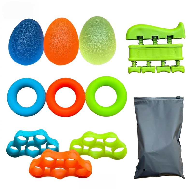 11 PCS Ejercitador de Agarre Ajustable (6.6-88 lb / 3-40