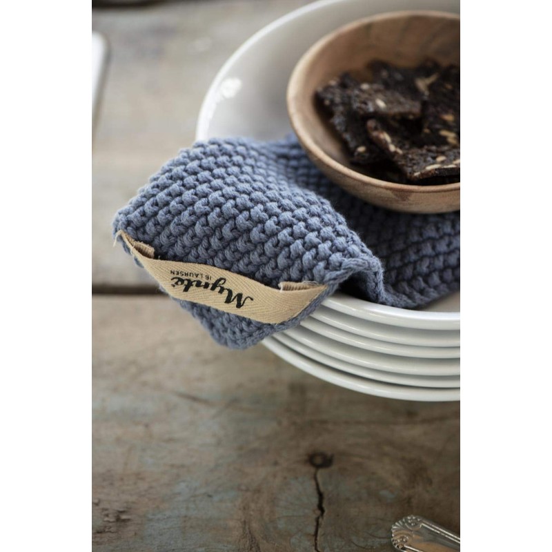 IB Laursen Topflappen Mynte Cornflower gestrickt